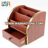 Office & school supplies desk accessories wooden stationery desk organizer with drawer