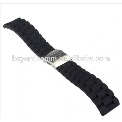 Waterproof rubber watchband 18 20 22 24mm folding buckle male sports watch strap